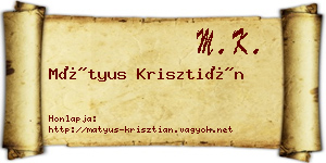 Mátyus Krisztián névjegykártya